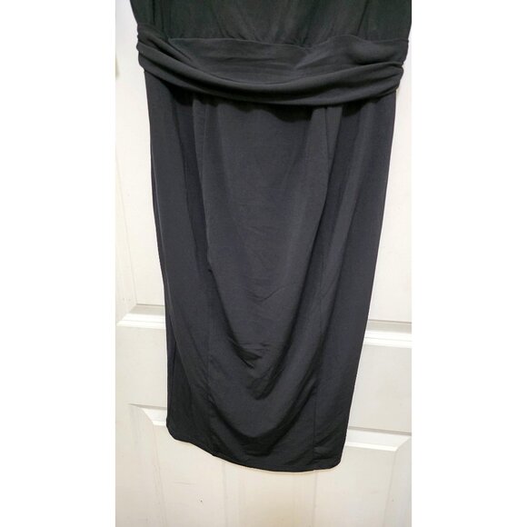 NWT Kimi + Kai Black Off Shoulder Maternity Dress Rushed Waist Detail Size S - Picture 5 of 7